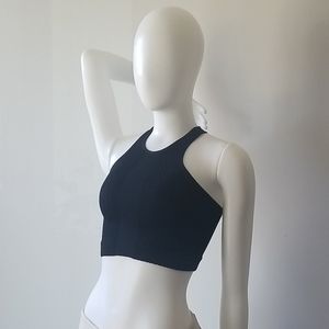 MONO B Black Stretch Crop Top Sz S/M